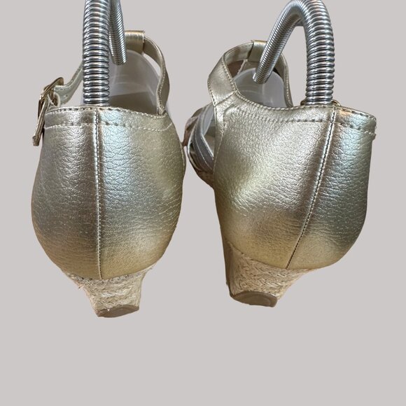 AK Klein Sports Womens Metallic Wedge Sandals Size 10 - Picture 9 of 14